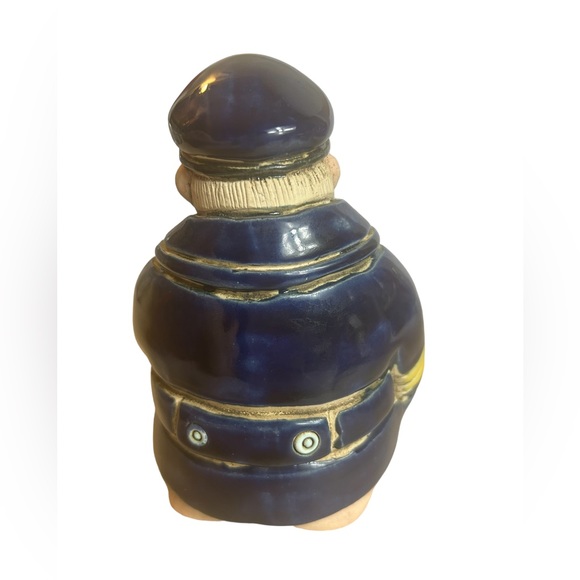 Vintage Navy Boat Captain Figurine Clay Art Nautical Pottery Signed Launa 70s - Picture 4 of 10